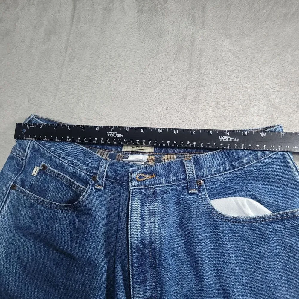 L.L.Bean Relaxed Fit Flannel Lined Jeans Mens 38x30 Blue Med Wash Denim Cotton